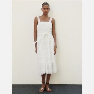 Midi spring summer White Lace Dress Zara